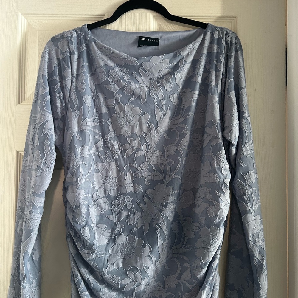 Blue Floral Long Sleeve dress